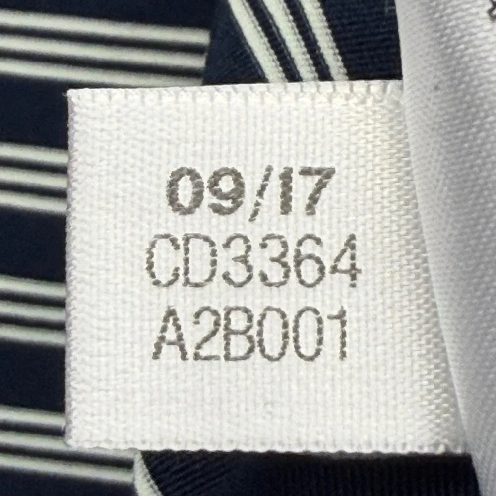 Adidas CD3364 Mens Size Large Navy Striped S/S Stretch Golf Polo Shirt A2B001